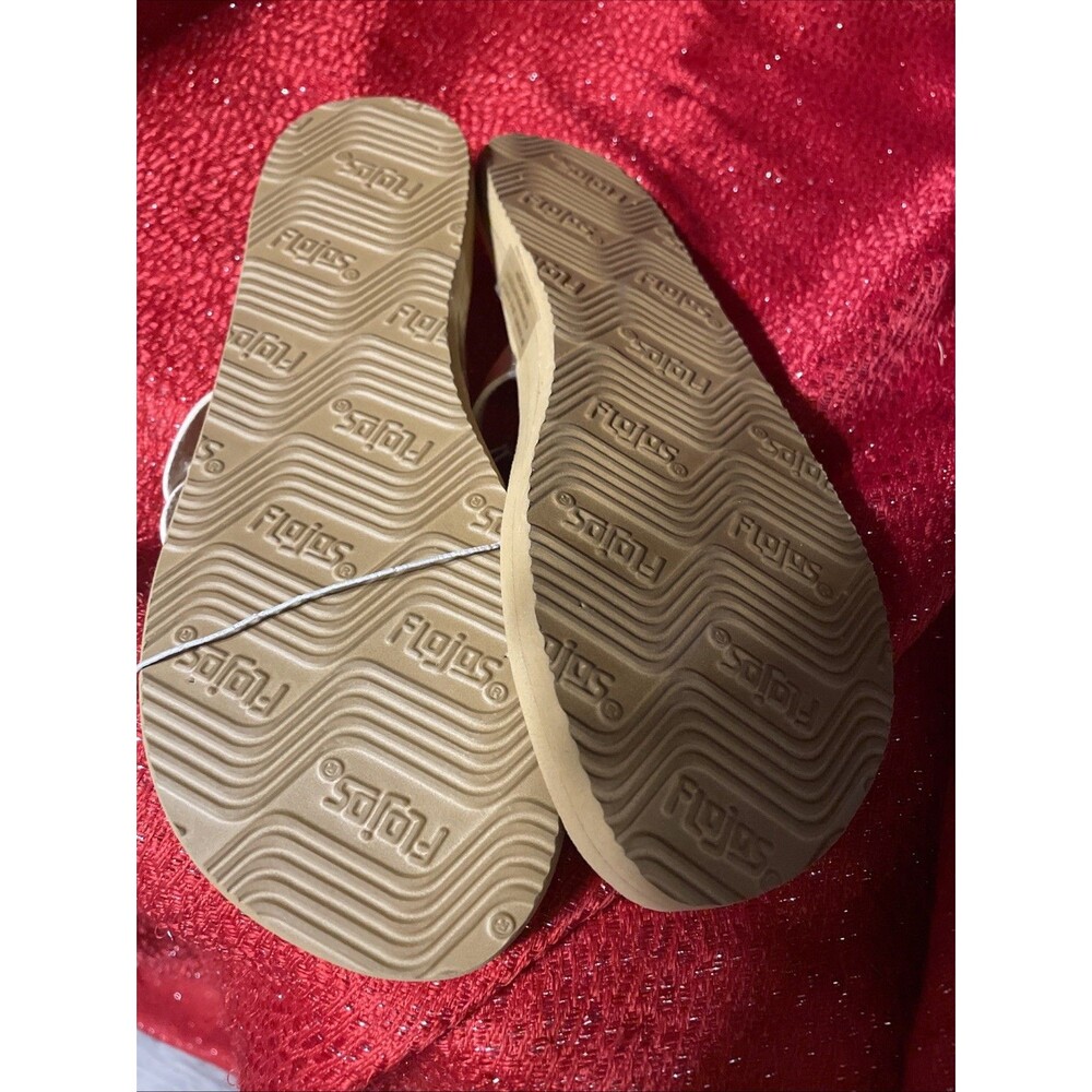 New NWT Womens Flojos Serenity Metallic Silver Brown Flip Flops Sandals 6 - Picture 7 of 8